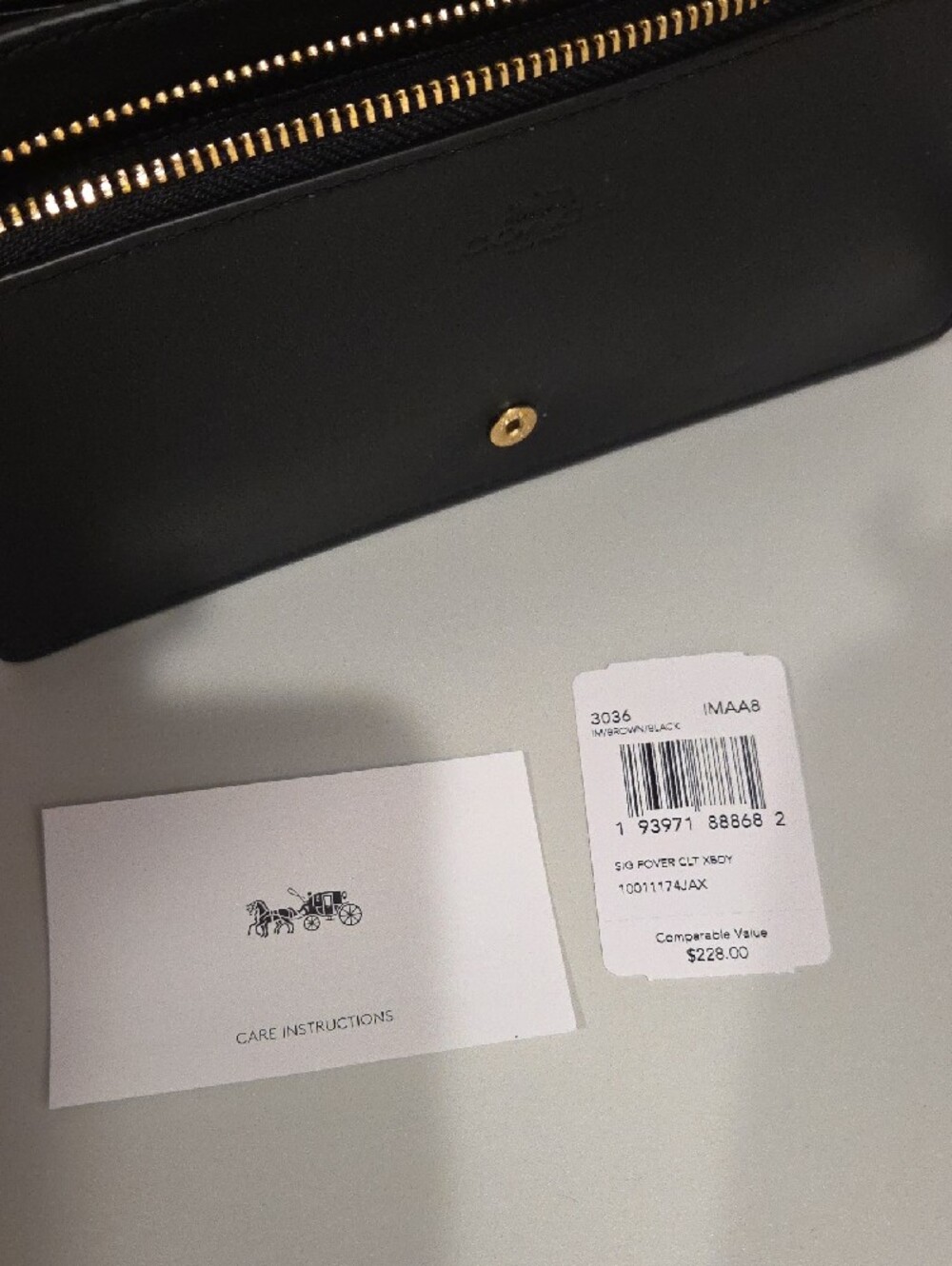 Coach Dark Brown Signature Crossbody with Gold Logo - Picture 2 of 6